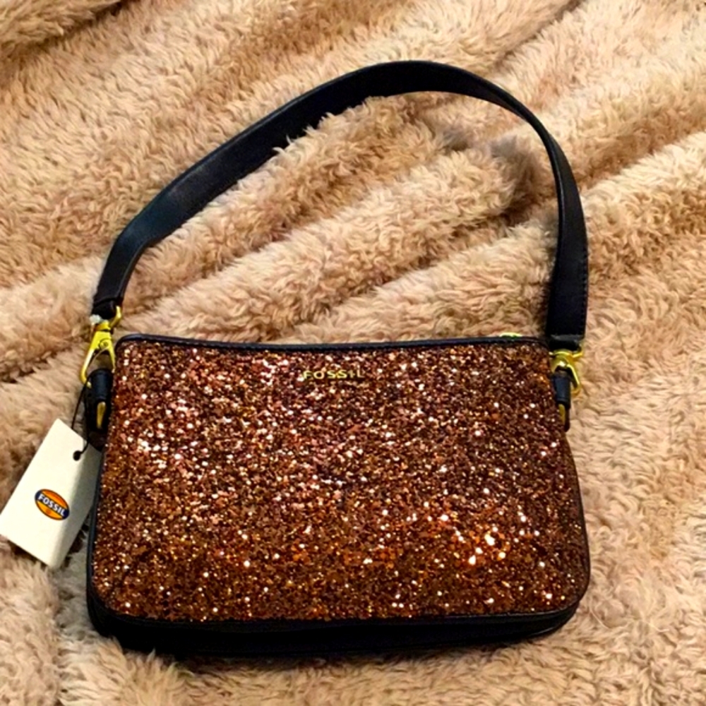 Fossil handbag- authentic- metallic - NWT